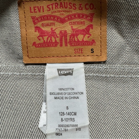 RARE Levi’s Southside University Denim Trucker Jacket In Grey Size: S (8-10) - Picture 5 of 12